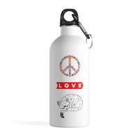 Peace, Love, Cat Stainless Steel Water Bottle