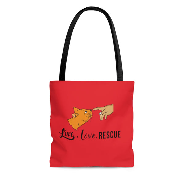 Live, Love, Rescue Cat Tote Bag