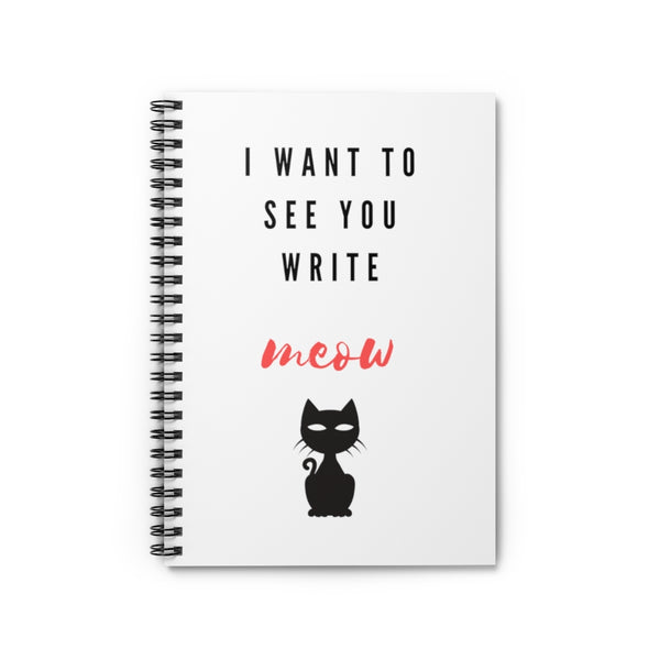 cat meow spiral notebook