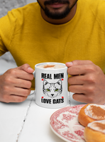 Real Men Love Cats White Mug 11oz [Purrfect Gift For A Cat Lover]