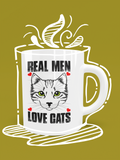 Real Men Love Cats White Mug 11oz [Purrfect Gift For A Cat Lover]